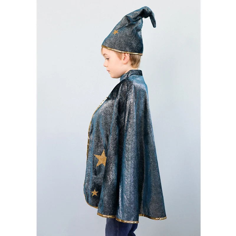 Great Pretenders utklädningskläder, Starry night mantel och hatt - strl. 5-8 år