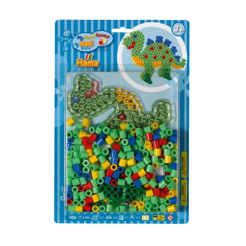 Hama pärlplattset, Maxi - dino + 250 pärlor