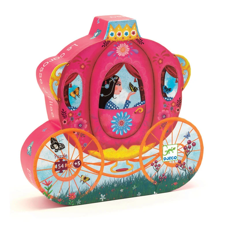 Djeco silhuettpussel, prinsessans vagn – 54 bitar