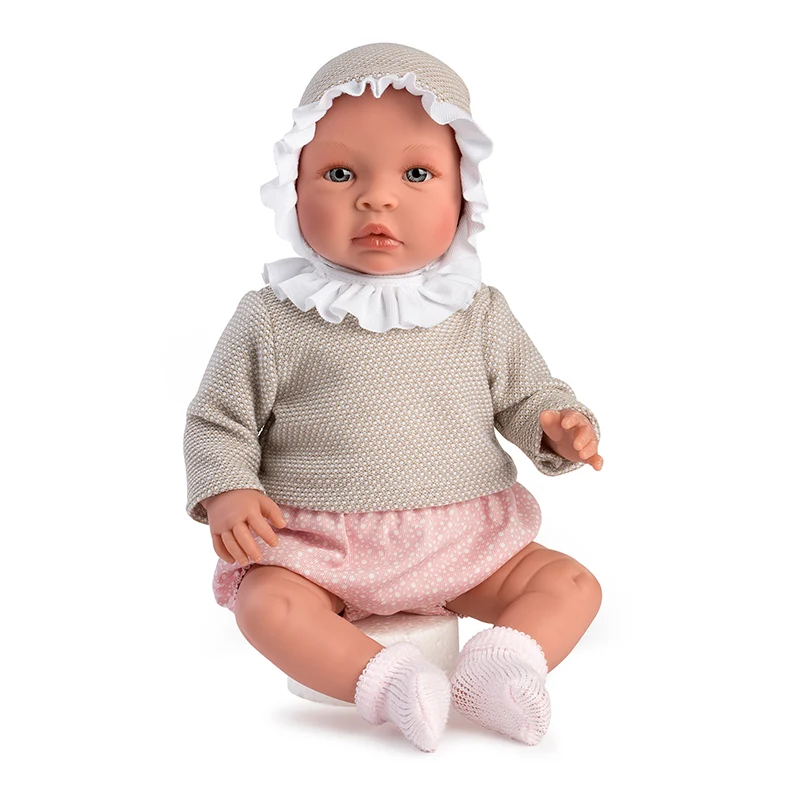 Así Leonora babydukke, 46 cm - Rosa mamelukker och beige blus