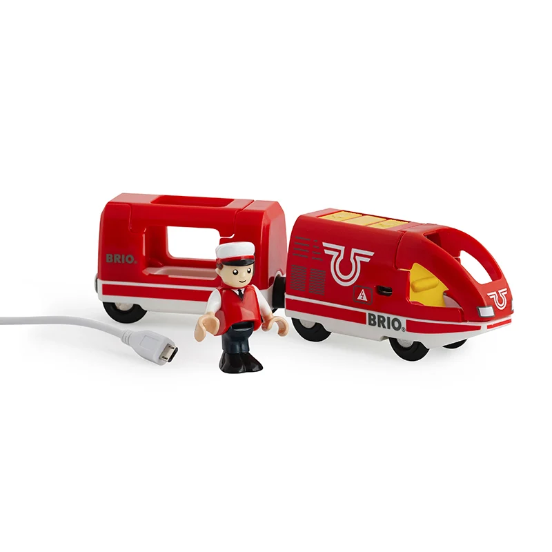 Brio Uppladdningsbart lokomotiv med mini USB-kabel - Rött