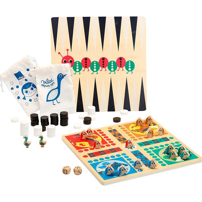 Vilac träspelet, ask med 4 spel