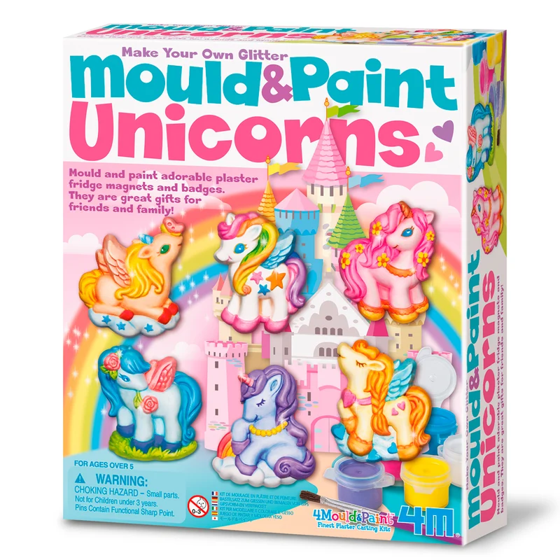 Creative Craft, Gjuta och måla gipsmagneter och märken, Enhörningar - Från 5 år