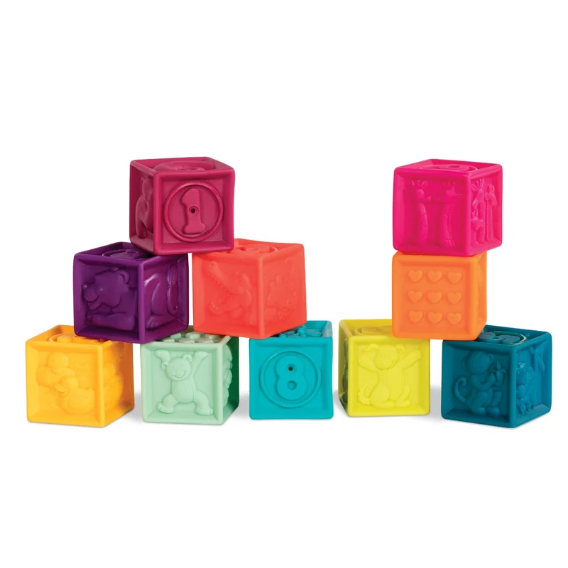 B Toys One Two Squeeze – mjuka klossar, Mint