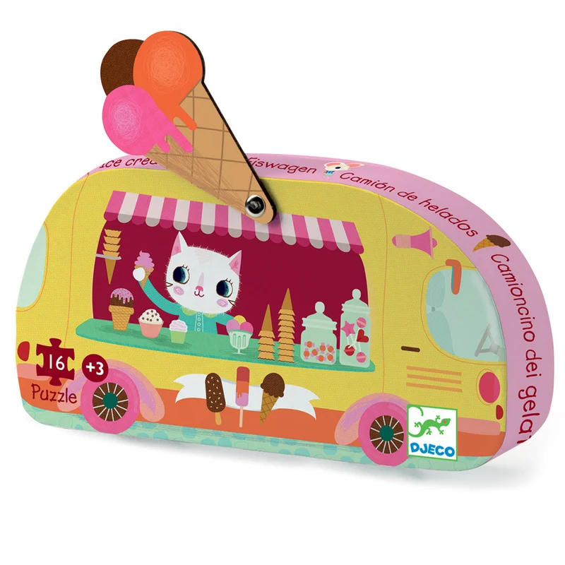 Djeco siluettpussel, Ice cream truck - 16 bitar