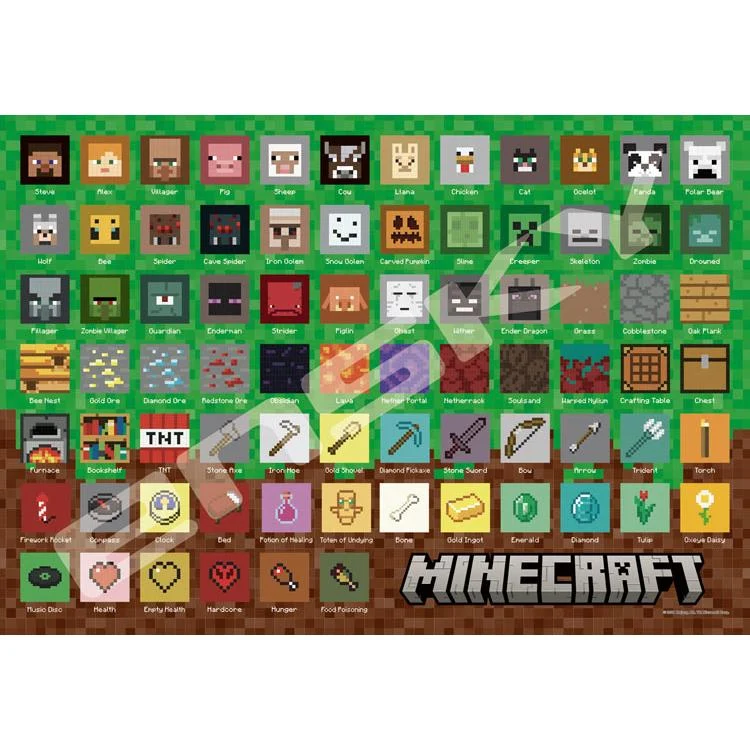 Pussel Pixel Ikoner Minecraft – 1000 Bitar, ENS-1000T-195