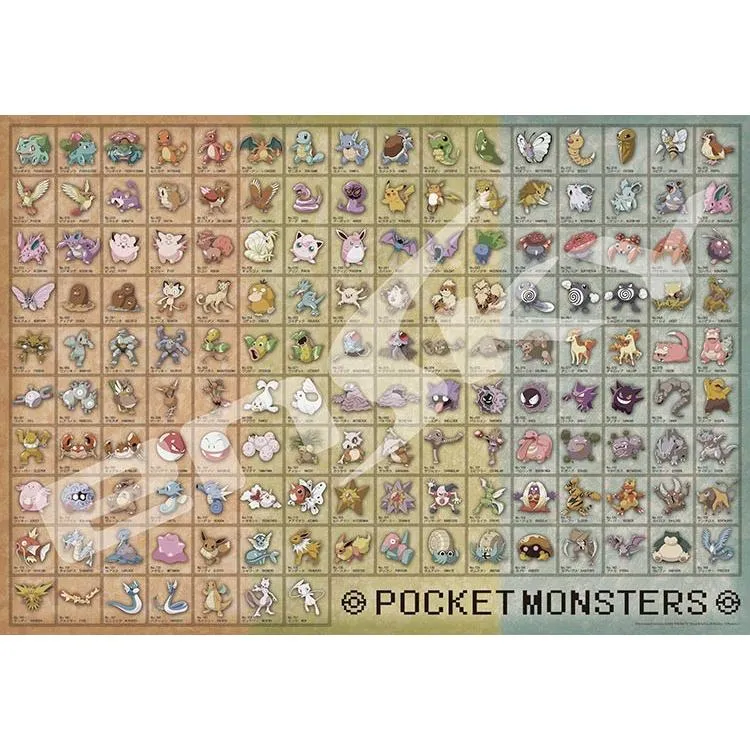 Pussel Pokémon Encyklopedi NR. 001–NR. 151 – 1000 bitar, ENS-1000T-31