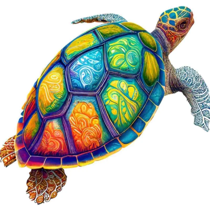 Färgglada sköldpaddor - Pussel
