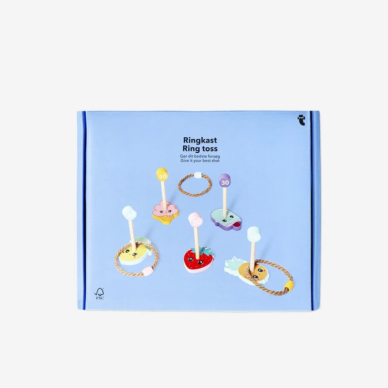 Ring toss game with fruit design - 15 pcs