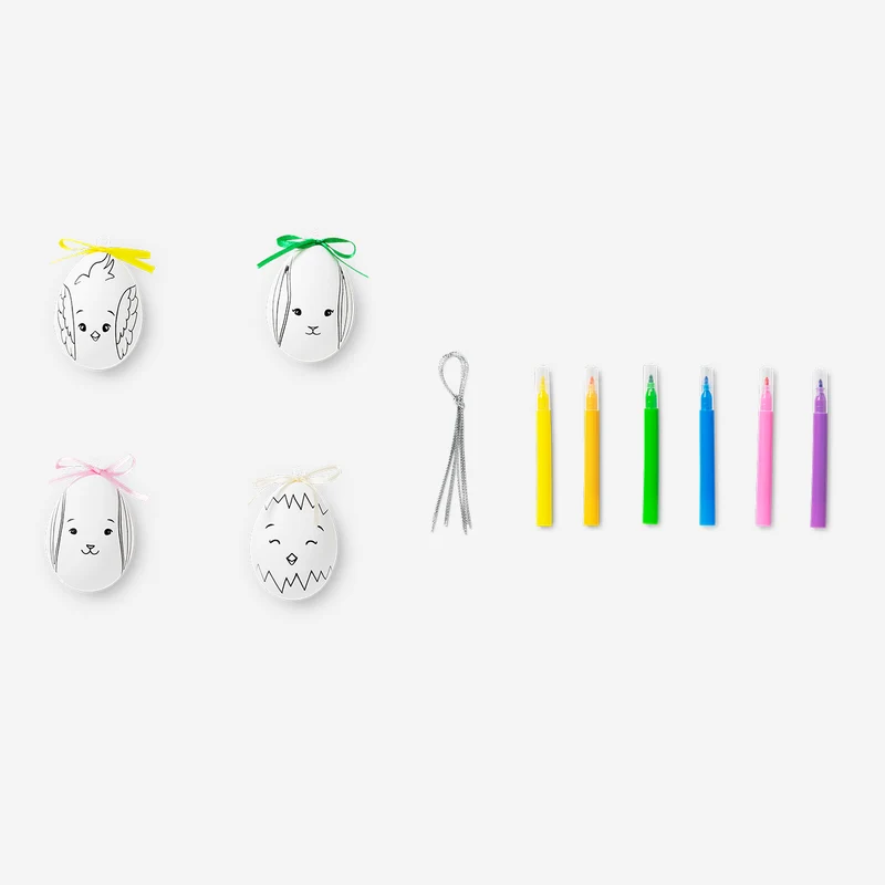 DIY decorative eggs with markers