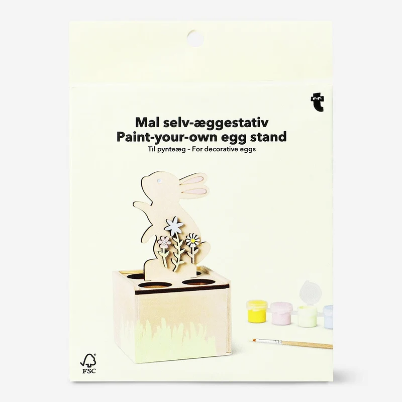 DIY egg stand with paint and brush