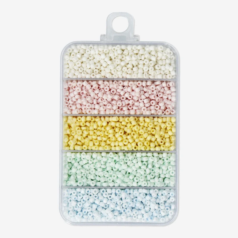 Pastel coloured glass beads mix