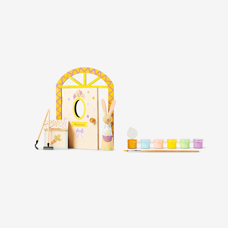 Paint-your-own Easter bunny house decoration