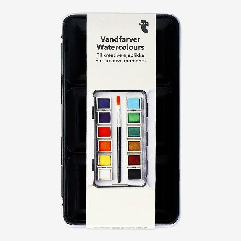 Watercolours in metal box - 12 pcs
