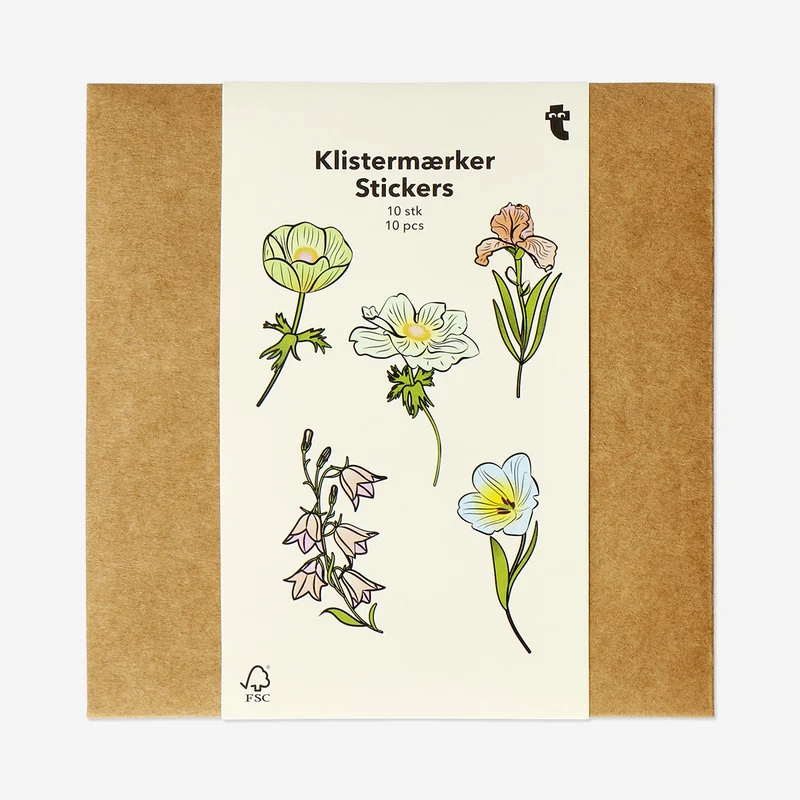 Single large flower stickers - 10 pcs