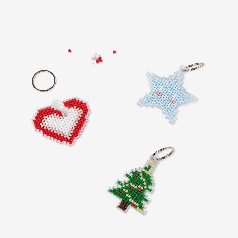 DIY Christmas key rings - 3 pcs