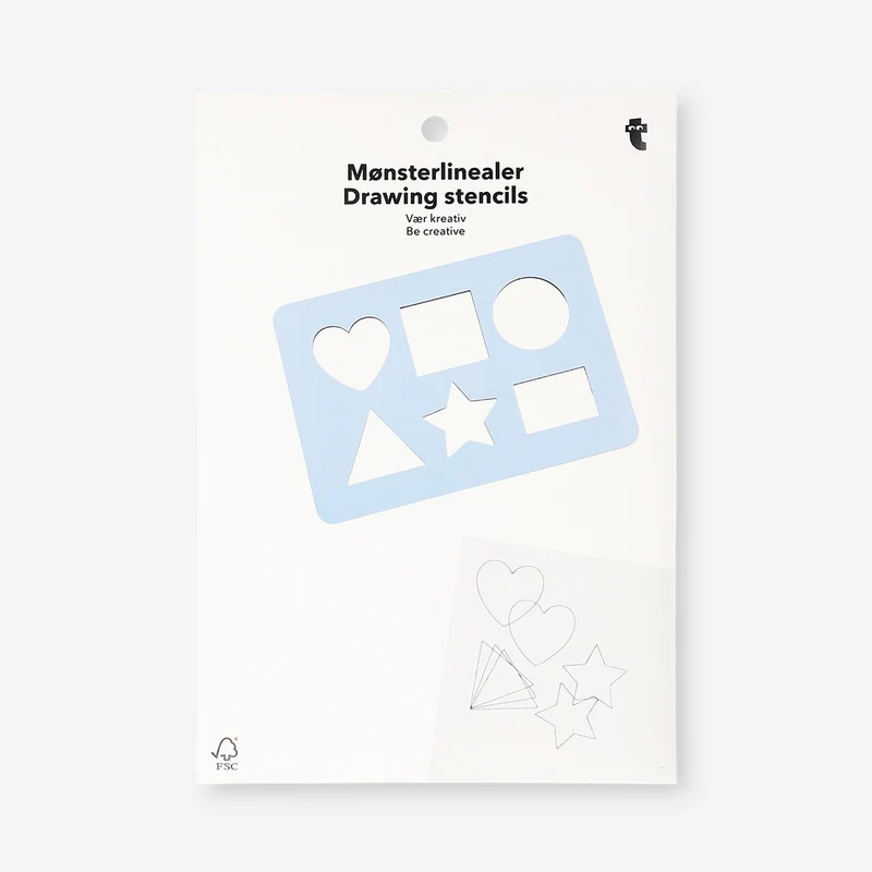 Drawing stencil with assorted shapes - 6 pcs