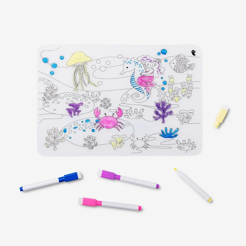 Colour-your-own placemat. With markers
