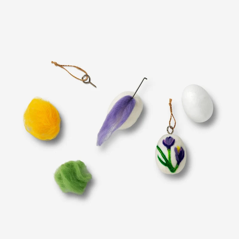 Needle felting kit. Set of 2 Easter eggs