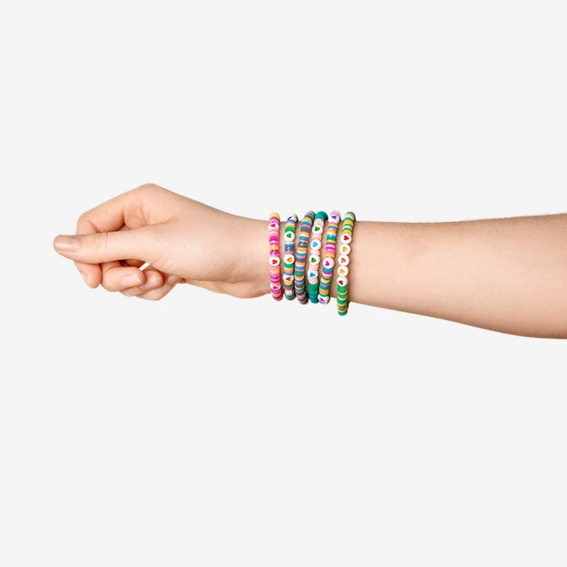 Bead set with string - Colourful beads and hearts
