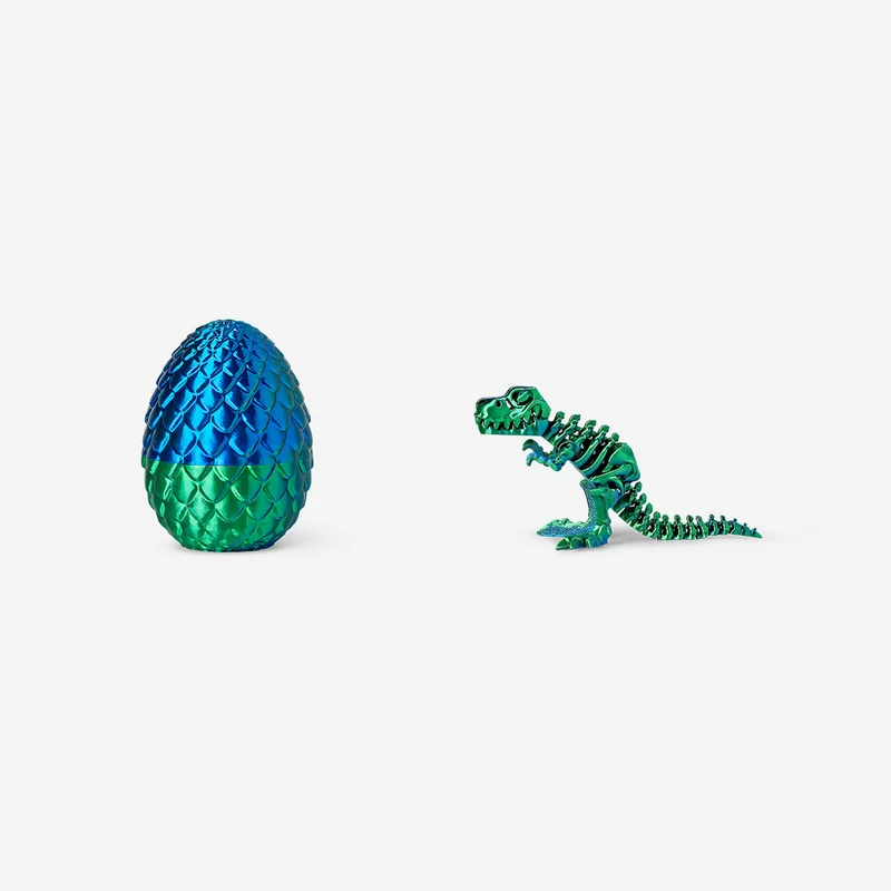 Green 3D dinosauer in egg
