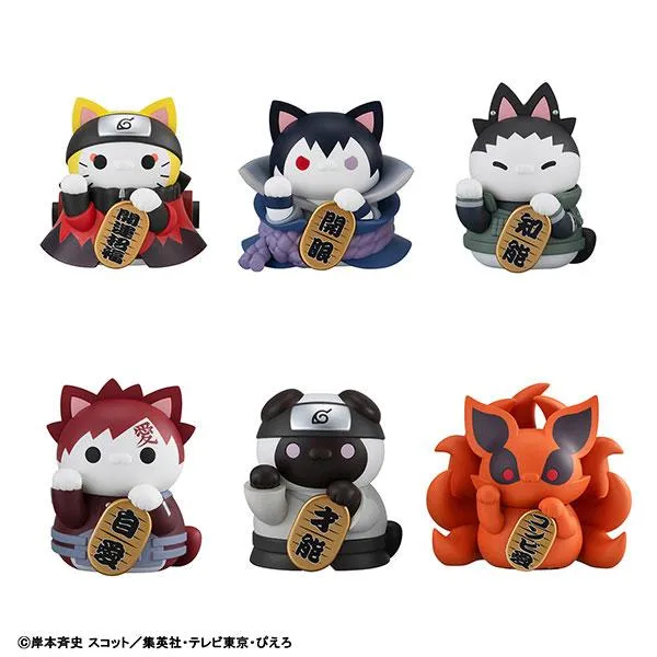 Mega Cat Project Naruto Shippuden Nyaruto Maneki Neko Fortune: Naruto Uzumaki and Friends Edition LÅDA 6st Megahouse