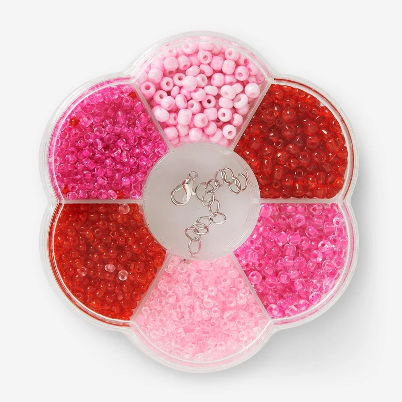 Red and Pink Glass Bead Set