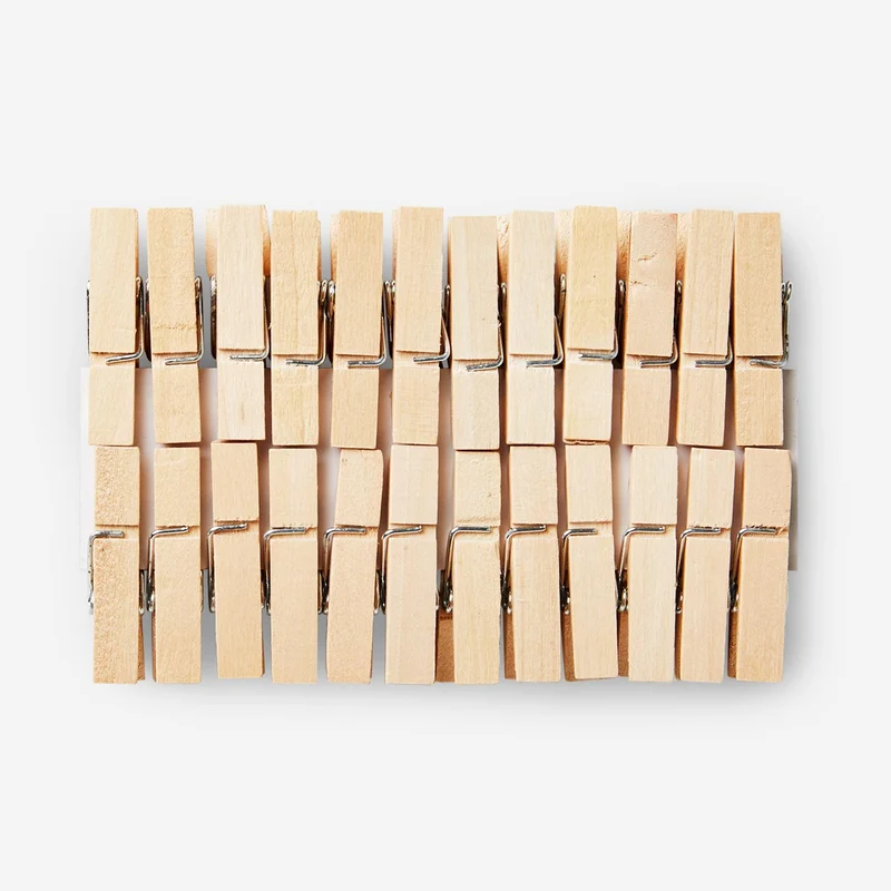 Small Wooden Clothes Pegs - 24 pcs