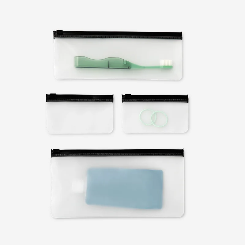 Black organiser bags with zipper - 4 pcs
