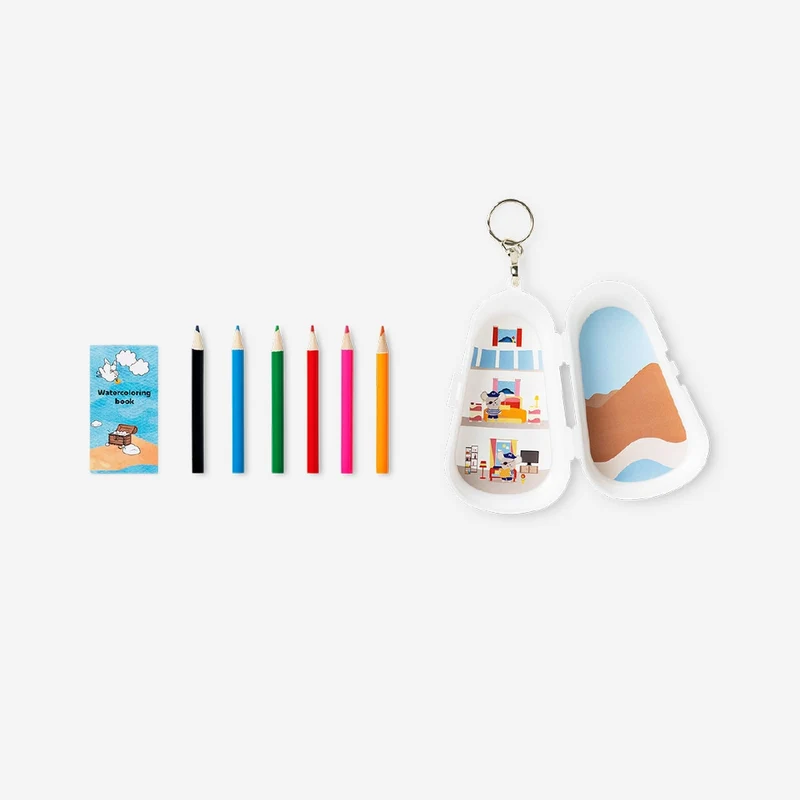 Mini coloured pencils with colouring book