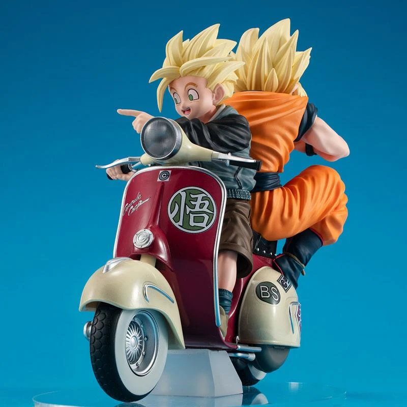 Desktop Real McCoy EX Dragon Ball Z Super Saiyan Son Goku & Super Saiyan Son Gohan & Motorcykel Megahouse