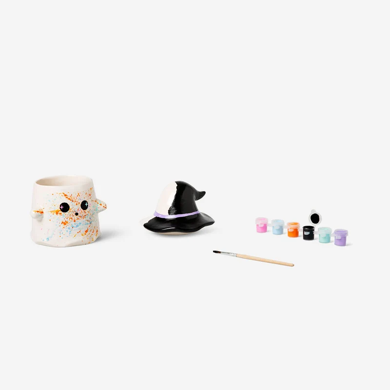 DIY ghost mug with lid and paint