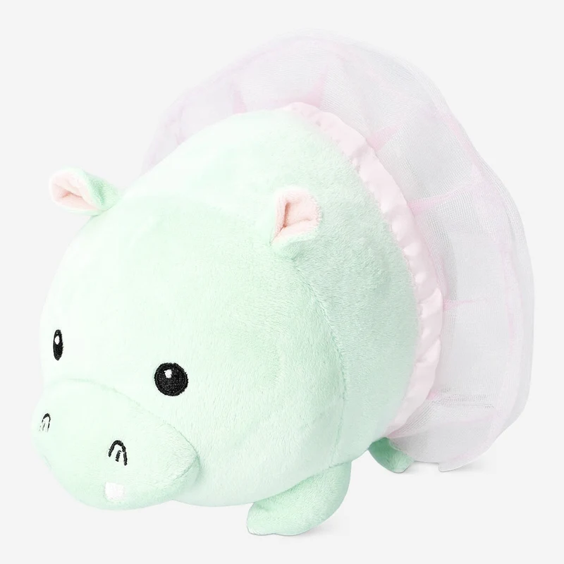 Plush hippo with a skirt
