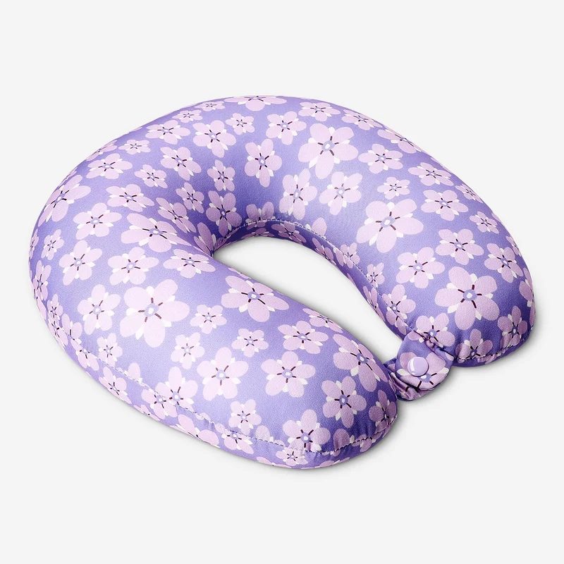 Purple floral travel pillow