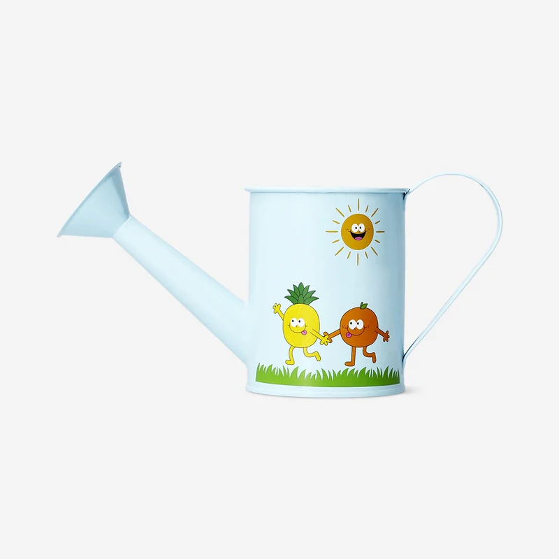 Blue metal watering can