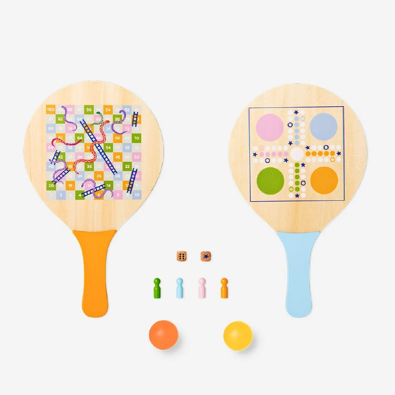 3 in 1 beach games - Tennis, Ludo or Snakes and Ladders