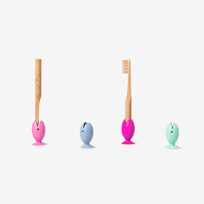 Fish toothbrush covers with suction pads - 4 pcs