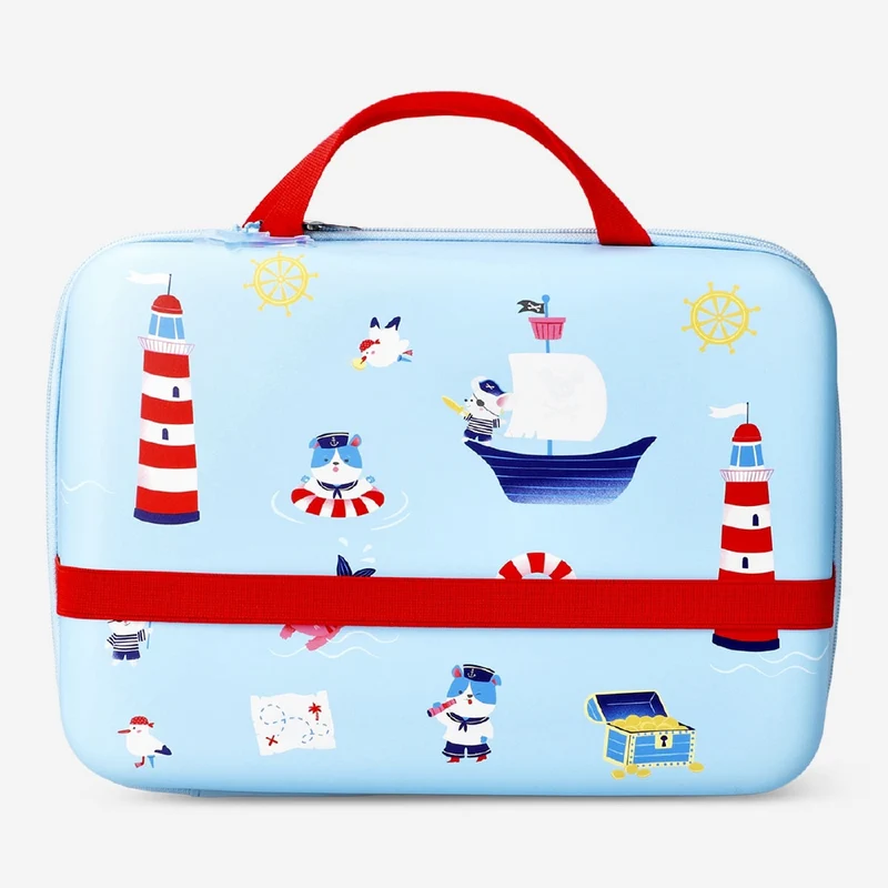 Travel colouring kit in suitcase