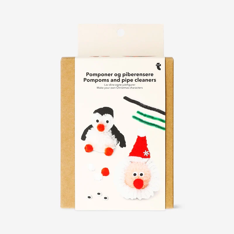 DIY Christmas characters kit with pom poms and pipe cleaners