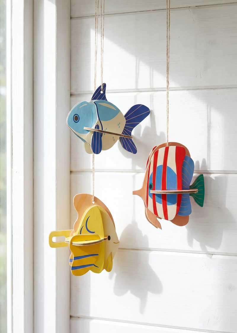 DIY cardboard fish - 3 pcs