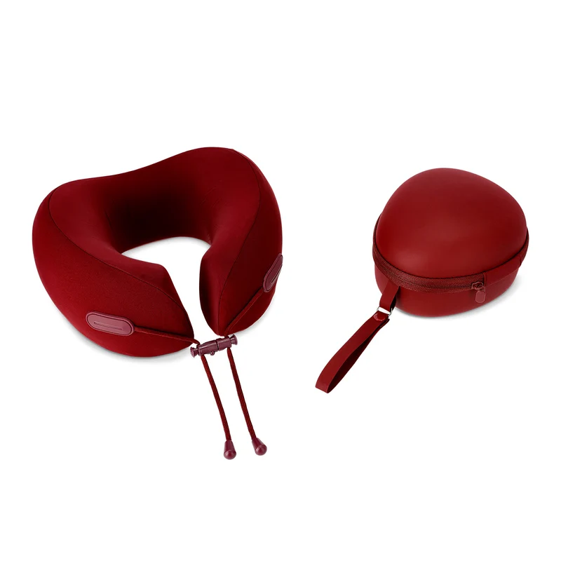 Memory foam travel pillow with storage case