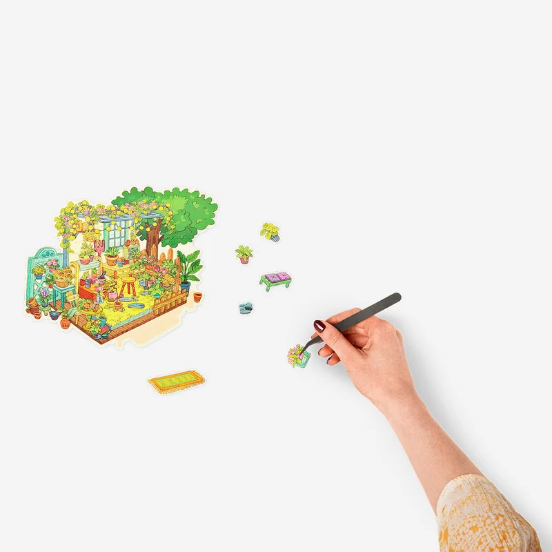 3D sticker scene - Flower garden