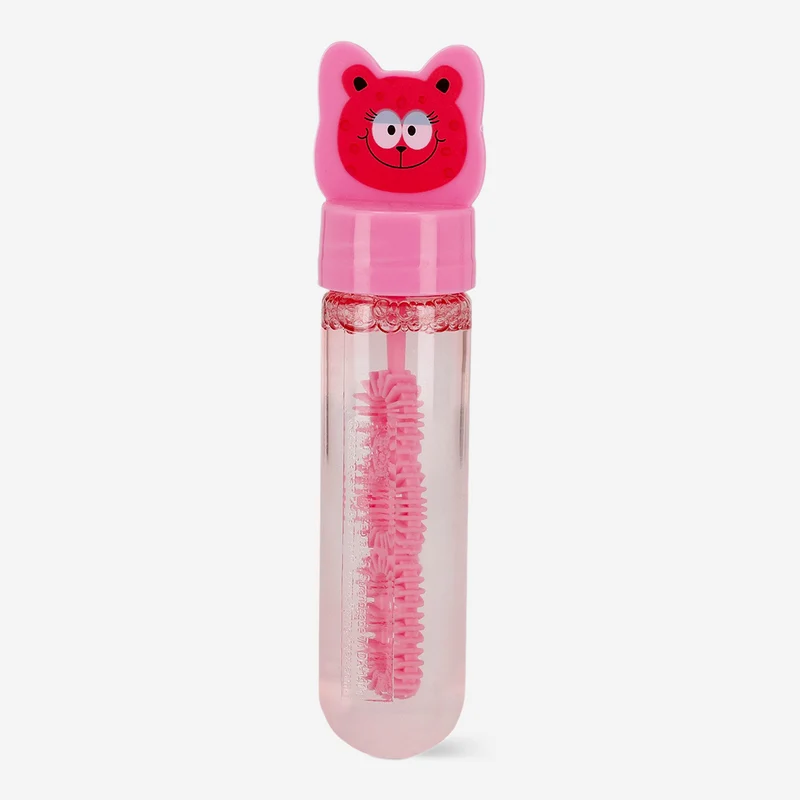 Soap bubbles in pink leopard container