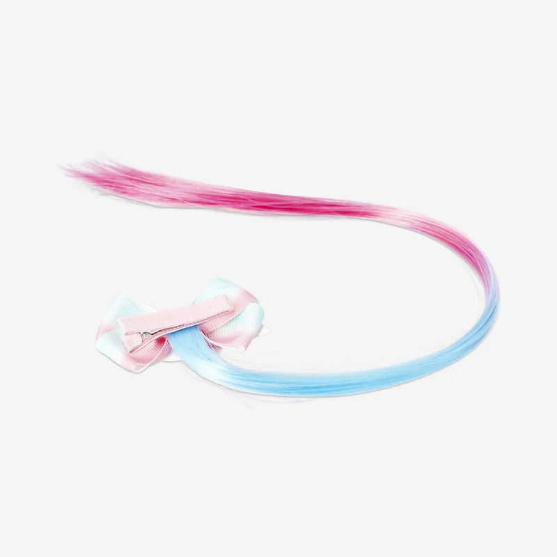 Blue and pink hair extension hair clip