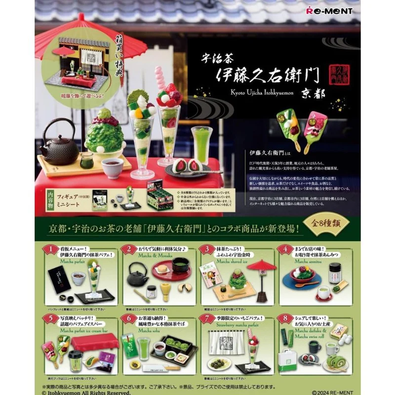 Re-Ment Petite Sample Series Välkommen till teets värld Kyoto Uji-te Kyuemon Ito 8-pack ASK
