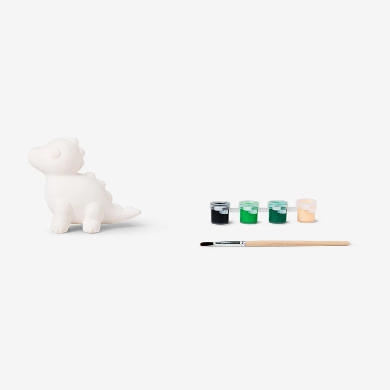 DIY ceramic dinosaur with paint