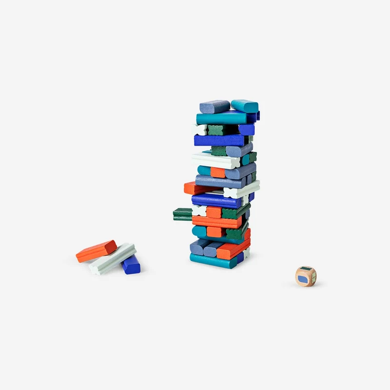 Wooden stacking tower game