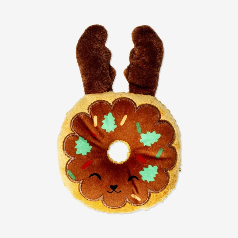 Pet toy - Plush reindeer doughnut