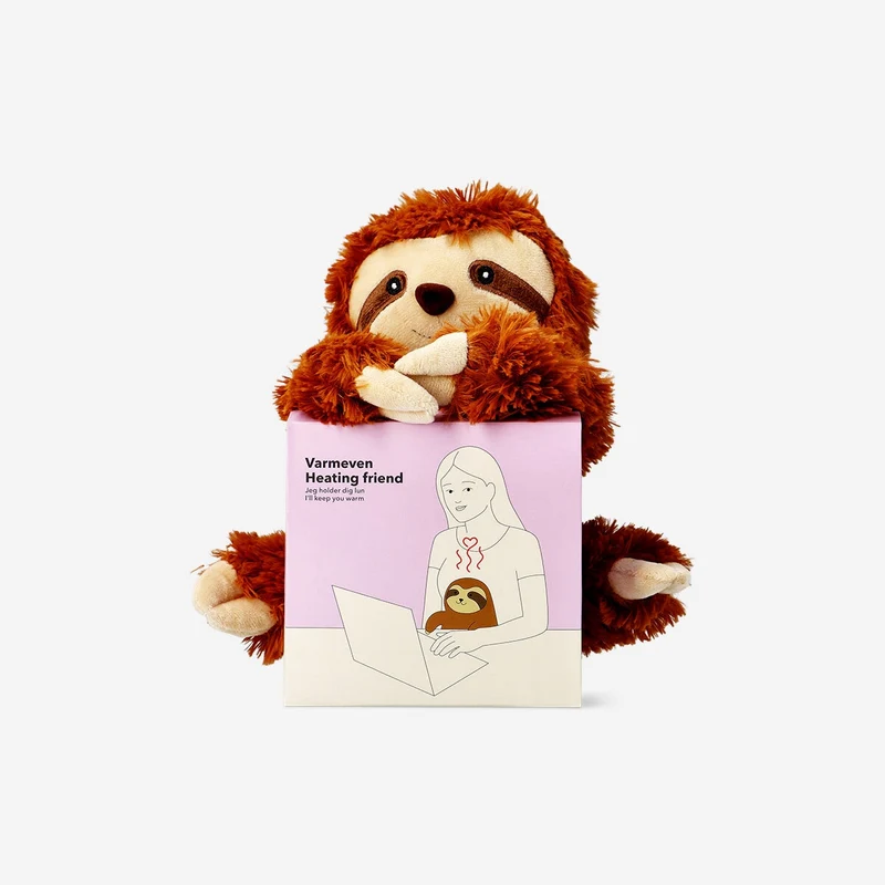 Heatable plush sloth