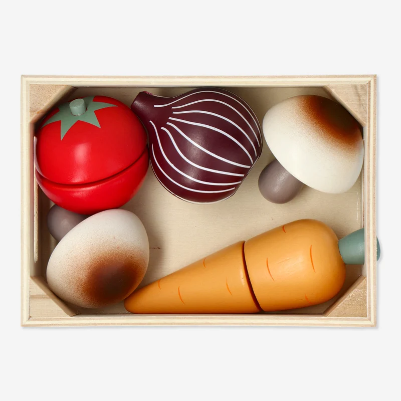 Wooden vegetable box playset